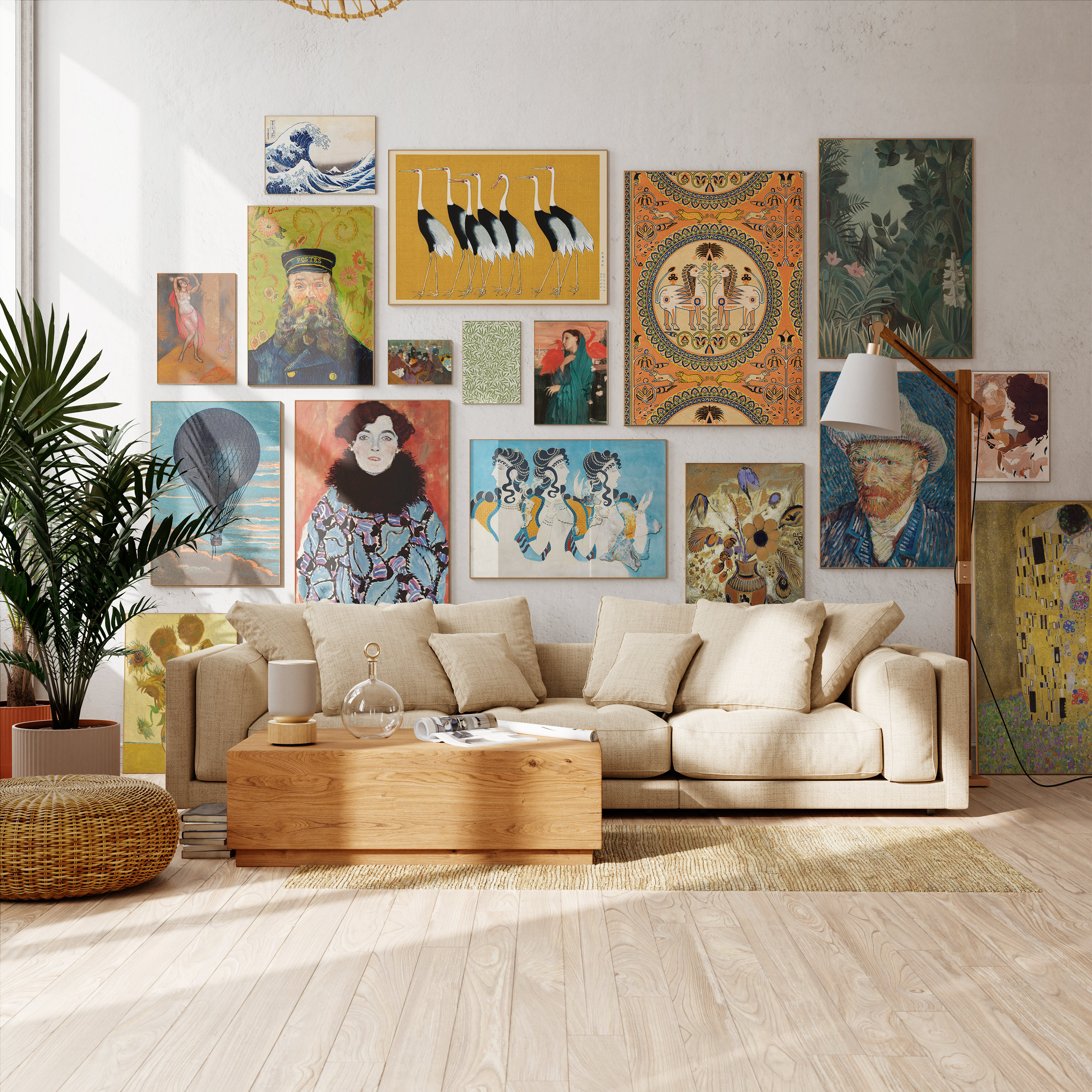 Maximalist Vintage Gallery Wall Set of 17, HIGH QUALITY Digital Download, MEGA Bundle, Eclectic Gallery Set, Boho Art, Modern Art