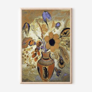 Eclectic Art, Boho Print, Vintage Art, Abstract Art, Flower Art, Gallery Wall Art, Printable Wall Art, Vintage Painting Print, Downloadable