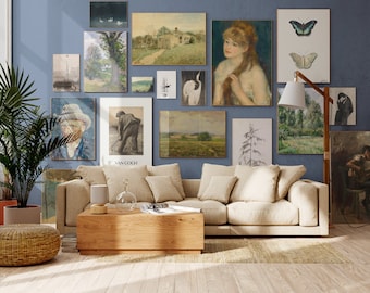 Maximalist Vintage Gallery Wall Set de 17, Descarga digital de ALTA CALIDAD, MEGA Bundle, Conjunto de galería ecléctica, Arte moderno, Antiguo