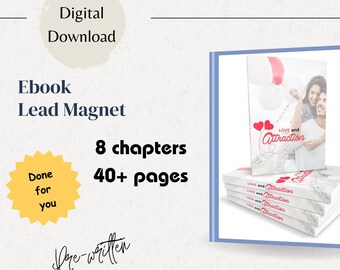 Love and attraction Ebook Template Canva, Life coaching, Relationship lead magnet, Freebie template, Coach Blogger Course Creator Love Ebook