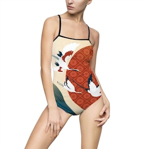 One-Piece Oriental Swimsuit | Patterned One-Piece Bathing Suit | Monokini Swimsuit | Women’s Bathing Suit | Women’s Beachwear Bodysuit
