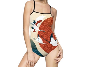 One-Piece Oriental Swimsuit | Patterned One-Piece Bathing Suit | Monokini Swimsuit | Women’s Bathing Suit | Women’s Beachwear Bodysuit