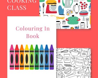 Cooking Colouring Book - DIGITAL FILE - Teacher Resource, Home Economics, Cooking Class, Food Technology, Homeschool, Cooking withKids&Teens