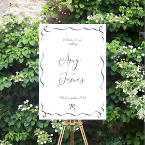 Wave Border Classic Wedding Sign/ Digital Download / A1 size / Wedding Stationery