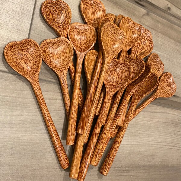 Wooden Spoons With Heart Etsy