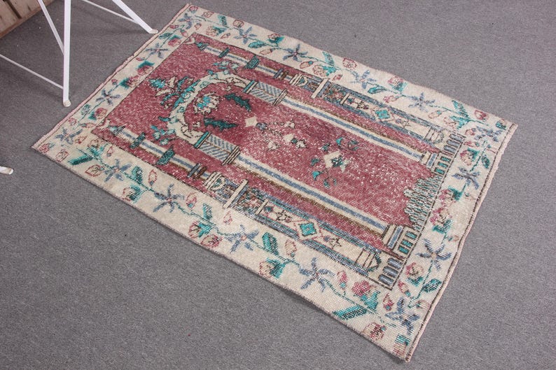 Turkish Rug Small Turkish Vintage Small Rug 2.8x4 Ft (84x123 Cm), Purple Oushak Rug - Etsy