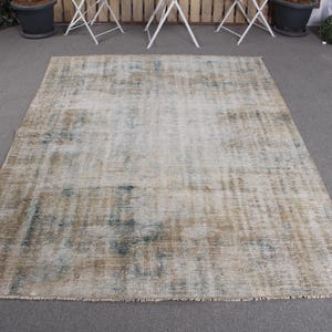 Turkish Rug, Vintage Rug, 6x8 Area Rug, Faded Oushak Rug, Rugs For Bedroom, 5.3x7.4 ft Brown Rug, Neutral Scandinavian Style Rug, Wool Rug