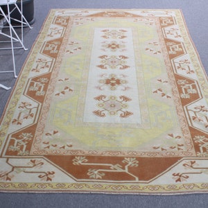 Vintage Rug, 5.2x7.8 ft Large Rugs, Turkish Rug, Antique Rug, Rugs For Salon, Beige Oriental Rugs, Large Vintage Rug,