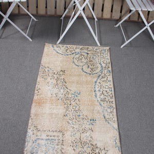 Turkish Rug, 2x4 Small Rug, Vintage Rug, Antique Rug, Rugs For Entry, 2.2x4 ft Beige Rug, Authentic Vintage Turkish Rug, Bath Mat Boho,