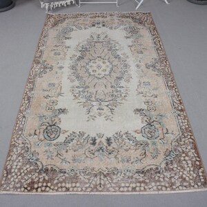 Turkish Rug, Vintage Rug, 4x7 Area Rug, Anatolian Rugs, Rugs For Salon, 3.7x6.7 ft Beige Rug, Decorative Oushak Rug, Vintage Area Rug