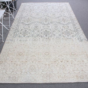 Vintage Rug, 5.3x9.6 ft Large Rug, Turkish Rug, Anatolian Rug, Rugs For Bedroom, Beige Modern Rugs, Large Wool Rug,