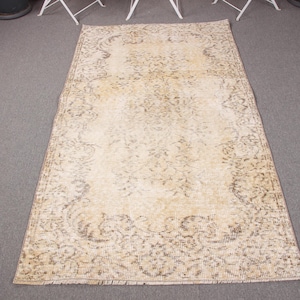 Vintage Rug, Turkish Rug, 4x7 Area Rugs, Antique Rug, Rugs For Living Room, 3.7x6.8 ft Beige Rug, Vintage Beni Ourain Rug, Turkish Area Rug,