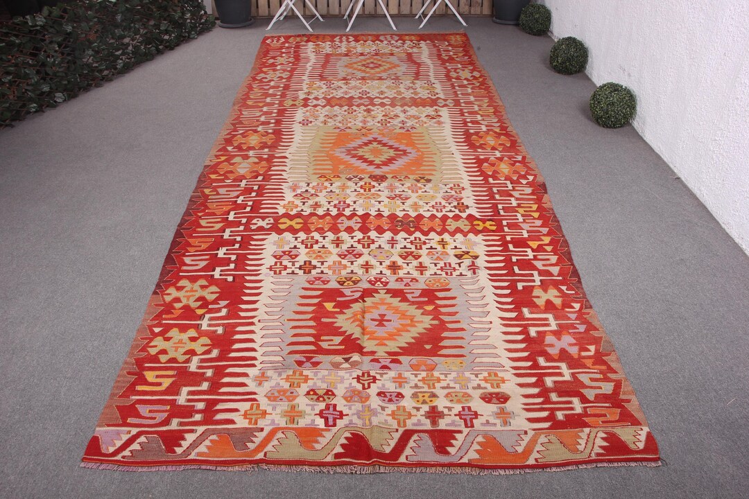 トルコキリム　ヴィンテージ キリム ヴィンテージキリム、トルコキリム、ランナーキリム、幾何学模様