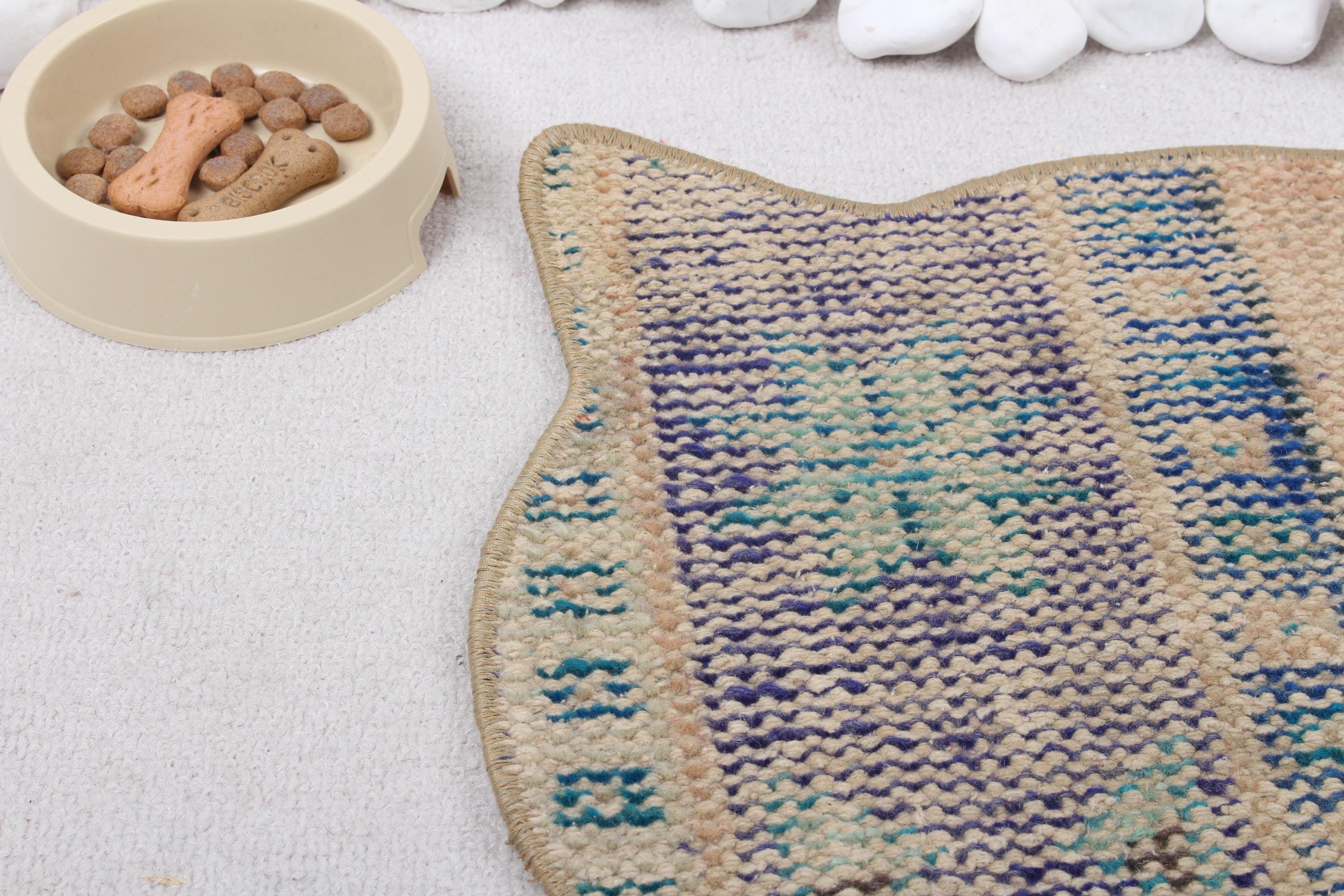Cat Head Rug Pad, Eco-friendly Handmade Pet Mat for Cats, Boho Cat Bed ...