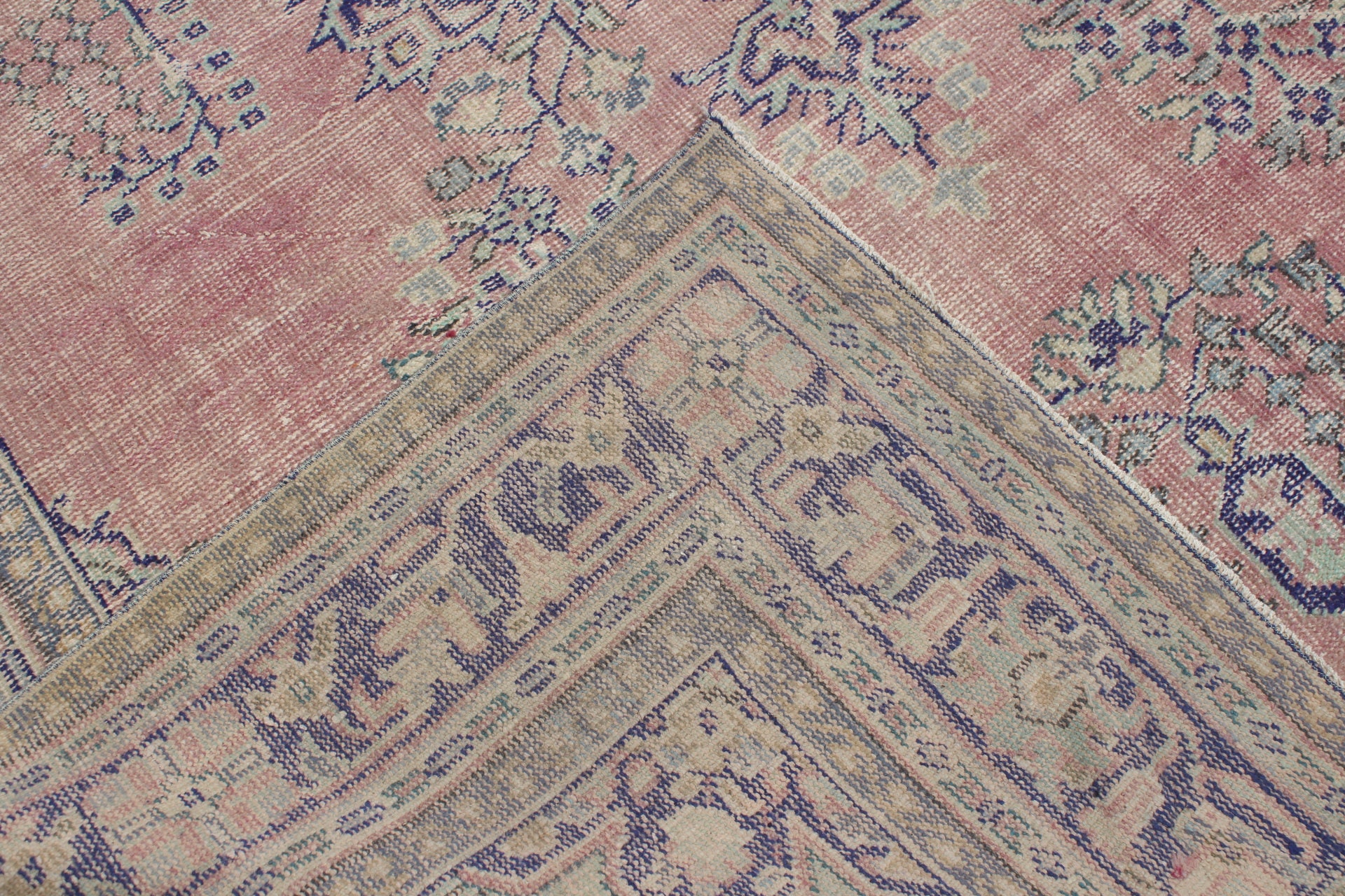 トルコ製ヴィンテージラグ、7.3x13.1フィートの特大ラグ、トルコ製ラグ