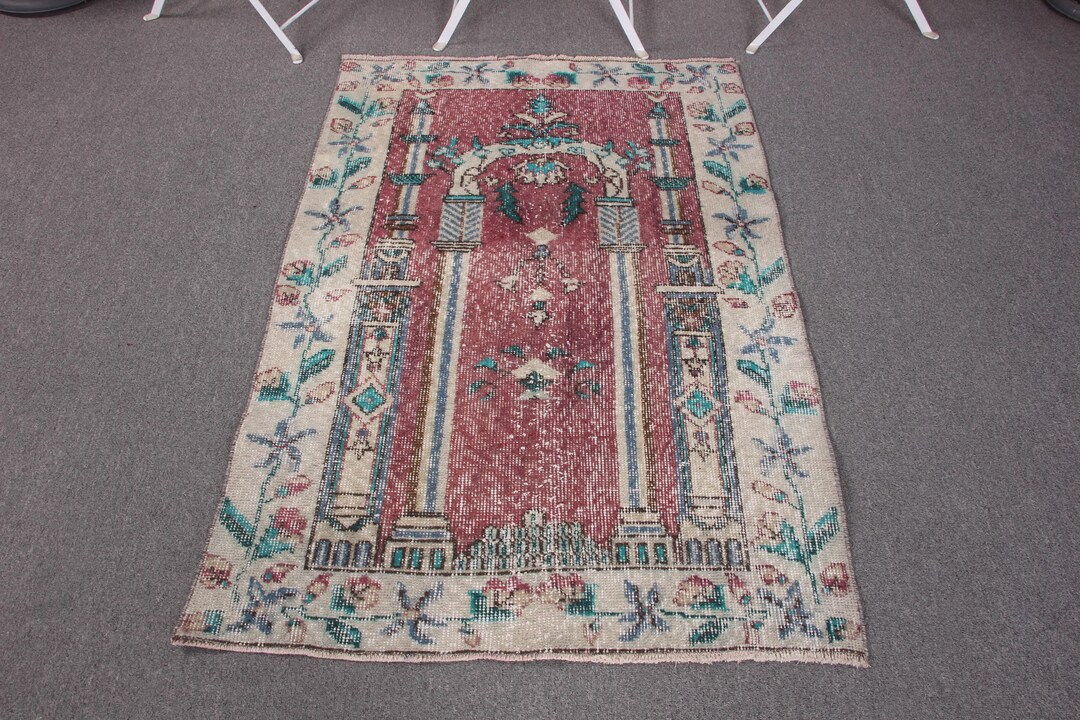 Turkish Rug Small Turkish Vintage Small Rug 2.8x4 Ft (84x123 Cm), Purple Oushak Rug - Etsy