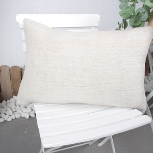 Kilim Pillow Cover, Gift Pillow, 16x24 Interior Designer Pillow, Turkish Pillow, White Cushion Case, Bohemian Lumbar Pillow, Hemp Pillow,