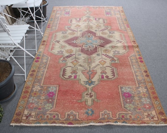 Vintage Rug, 4.7x8.8 ft Large Rugs, Turkish Rug, Antique Rug, Rugs For Bedroom, Red Kitchen Rugs, Large Vintage Rug,