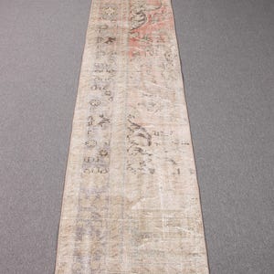 Vintage Rug, Turkish Rug, 2x10 Runner Rugs, Faded Anatolian Rug, Rugs For Hallway, 2x9.6 ft Green Rug, Hand-Knotted Oriental Rug, Wool Rug,