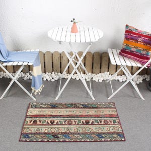 Vintage Türkischer Teppich, Kleiner Teppich, Anatolischer Stil, Dekorativer Bodenteppich, Boho Decor, Handgemachter Wollteppich, 2 x 3 ft, Boho Chic Teppich
