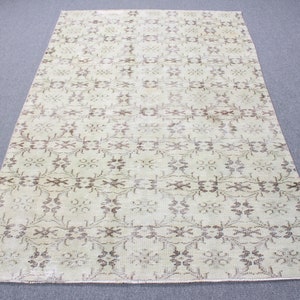 Turkish Rug, 4.7x7.1 ft Area Rugs, Vintage Rug, Anatolian Rugs, Rugs For Bedroom, Green Oushak Rug, Turkish Area Rug,