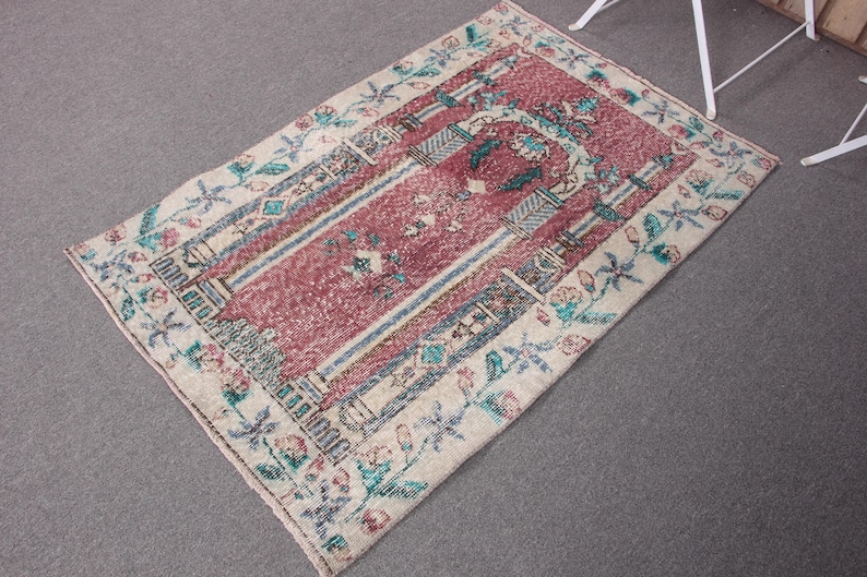 Turkish Rug Small Turkish Vintage Small Rug 2.8x4 Ft (84x123 Cm), Purple Oushak Rug - Etsy