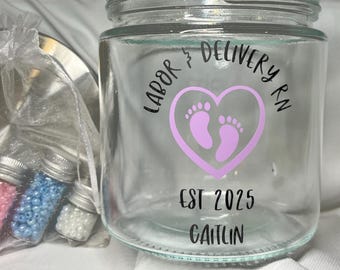Birth and Delivery Tracking Jar Decal - No jar, beads or pacifiers