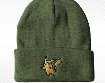 Pika -chu Hat Embroidered Poke Beanie Spring Winter Hat Multiple Colors Bulbasaur Beanie Charmander Beanie Squirtle Beanie Winter Anime Hat