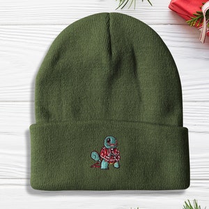 Squirtle Christmas Embroidery Beanie Poke Beanie Spring Winter Hat Colors Charmander Beanie Bulbasaur Beanie Winter Anime Skull Cap Poke