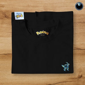 Umbreon Embroidery T Shirt Summer Shirts Dark Type Poke Embroider Pika -chu Bulbasaur Squirtle Charmander T Shirts Poke Tank Charizard