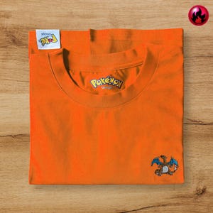 Chari -zard Embroidery T Shirt Summer Shirts Fire Type Poke Embroider Pikachu Bulbasaur Squirtle Charmander T Shirt Poke Inspired Tank Anime