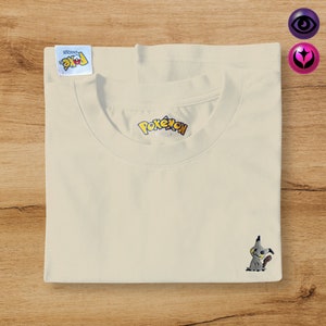 Mimikyu Embroidery T Shirt Summer Shirts Fairy Psychic Type Poke Embroider Pika -chu Bulbasaur Squirtle Charmander T Shirts Poke Tank