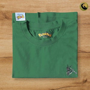 Rayquaza Embroidery T Shirt Summer Shirts Dragon Type Poke Embroider Pika- chu Bulbasaur Squirtle Charmander T Shirt Poke Tank Top Anime