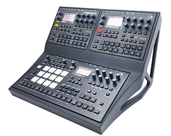 2-Tier Rytm or A4 Mk2 and Digitakt / Syntakt / Digitone / Heat Stand | Decksaver compatible | 18.5&quot; W x 14&quot; D x 12&quot; H | Carbon Fiber