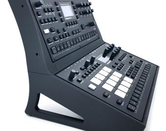 2-Tier Rytm or Analog Four (Mk 2) AND Octatrack Stand | Decksaver compatible | Made with carbon fiber