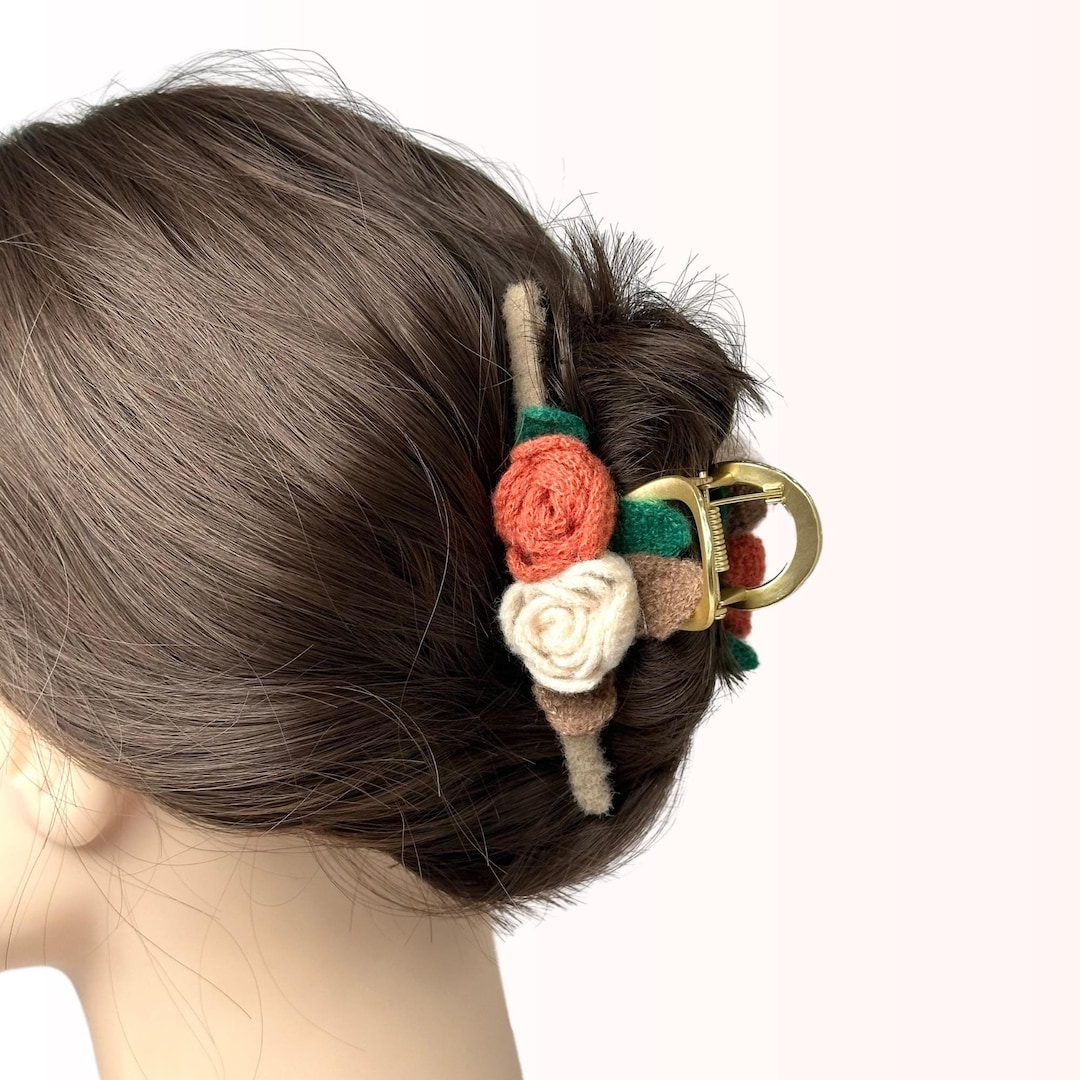 Rose Flower Hair Claw Clip Elegant