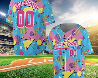 Personalized Retro Baseball Jersey, Custom Baseball Jersey, Vintage Baseball Jersey, Family Jersey, Disco  Party Baseball Jersey