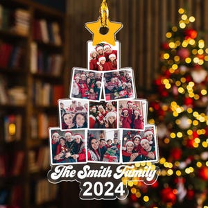 Photo Family Tree Christmas, Personalized Christmas Tree Ornament, Family Christmas Gift, Christmas Ornament, Christmas Tree Decoration