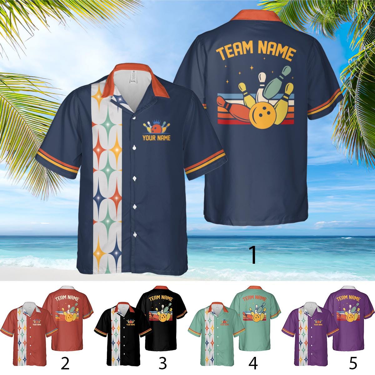 Discover Personalized Bowling Hawaiian Shirt, Custom Bowling Shirts, Retro Bowling Shirts,Bowling Lover Gift, Bowling Shirts Bowling Tournament Shirt
