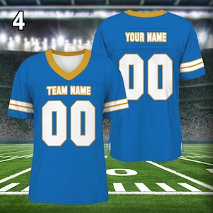 Personalized Football Jersey, Man Short Sleeves Shirt, Custom Front Back Football Soccer V-neck Jersey For Men Women Kids, Football Lover