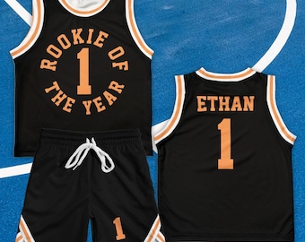 Rookie Of The Year Jersey, Personalized Kids Basketball Jersey, Custom Jersey Shorts, Baby Jersey Shorts, Basketball First Birthday Jersey