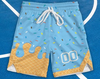 Custom Jersey Shorts, Ice Cream Drip Shorts, Youth Drip Baseball