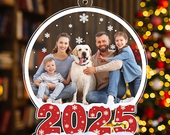 Customized Family Photo Ornaments, Merry Christmas 2025, Gift For Family, Gift For Christmas, Christmas Tree Decor,Photo Ornament For Family