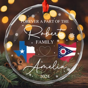 Personalized Long Distance Acrylic Ornament, Exchange Student Keepsake, Foreign Exchange Students, Two Countries Ornament, Moving Away Gift