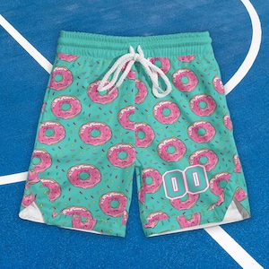 Donut Shorts, Custom Jersey Shorts, Ice Cream Drip Shorts, Youth Drip Baseball Shorts, Toddler Shorts Boy, Short For Kids, Donut Party