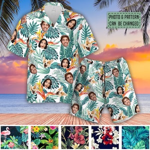 Custom Face Hawaiian Shirt, Personalized Hawaii Shirt, Tropical Beach Shirt, Hawaiian Button Down Shirt For Men, Family Hawaiian Shirt