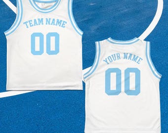 Custom Blue Basketball Jersey, Custom Kids Basketball Jersey, Toddler Basketball Jersey, Birthday Basketball Jersey, Basketball Team Jersey