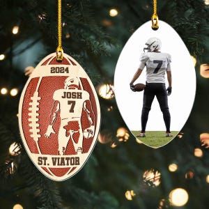 Personalized Football Player Christmas Ornament, Sport Players Gift, Christmas Ornament For Football Lovers, Sports Football 2024 Ornament