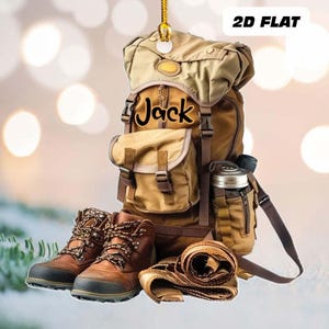 Personalized Hiking Backpack Ornament, Hiking Ornament, Hiking Lovers Gift, Christmas Ornament, Camping Lover Gift, Christmas Gift