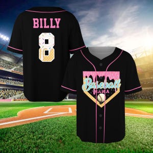 Personalized Ice Cream Drip Baseball Jersey, Baseball Mom Shirt, Custom Baseball Jersey, Ice Cream Drip Shirt,Game Day Outfit,Family Jersey